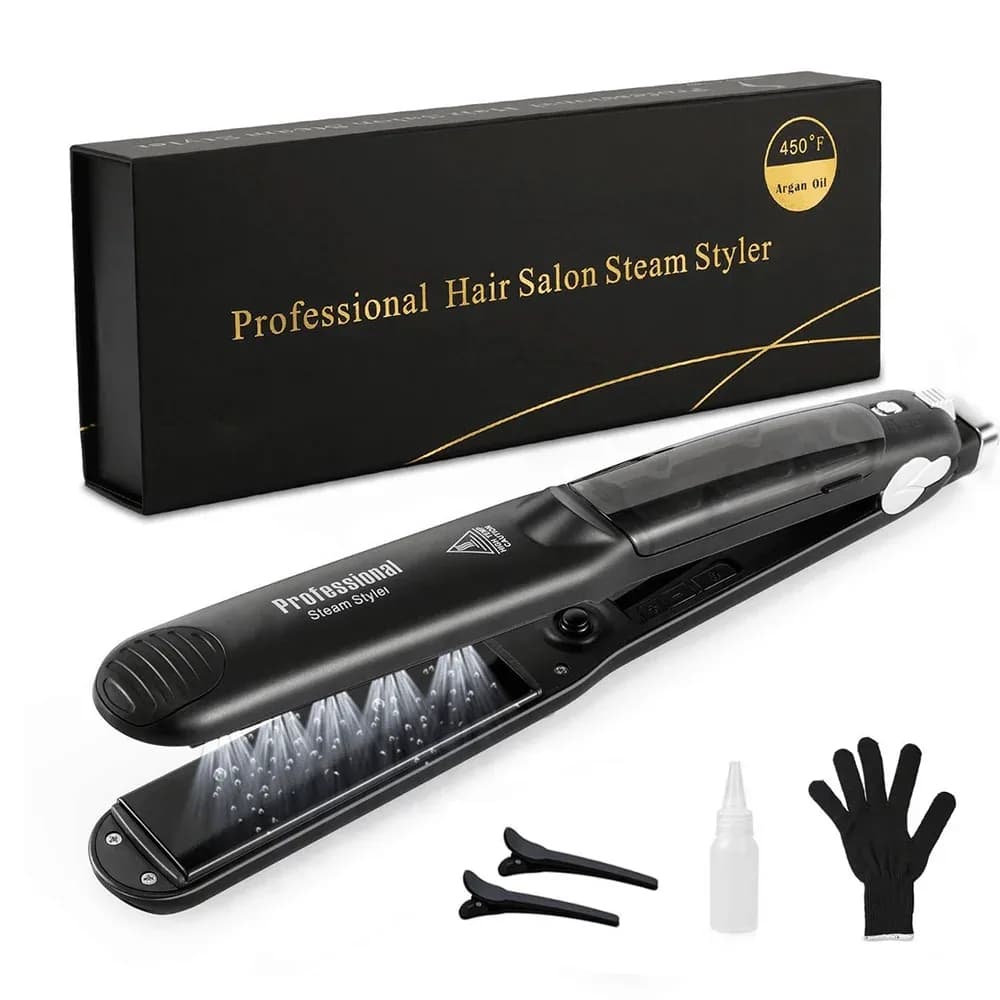 Steam Ceramic Hair Straightener, 450°F