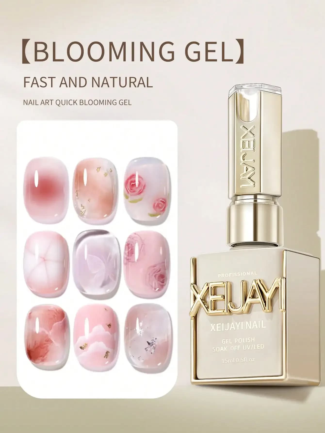 Blooming Glue Gel Nail Polish – 15 ml UV/LED Soak‑Off Top Coat
