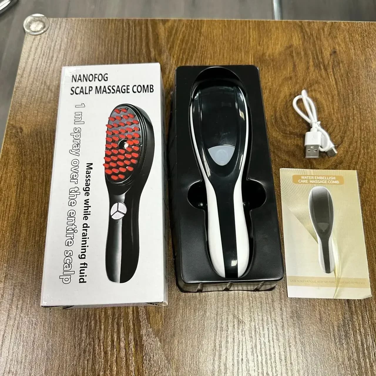 Electric Vibration Scalp Massager with Spray Comb