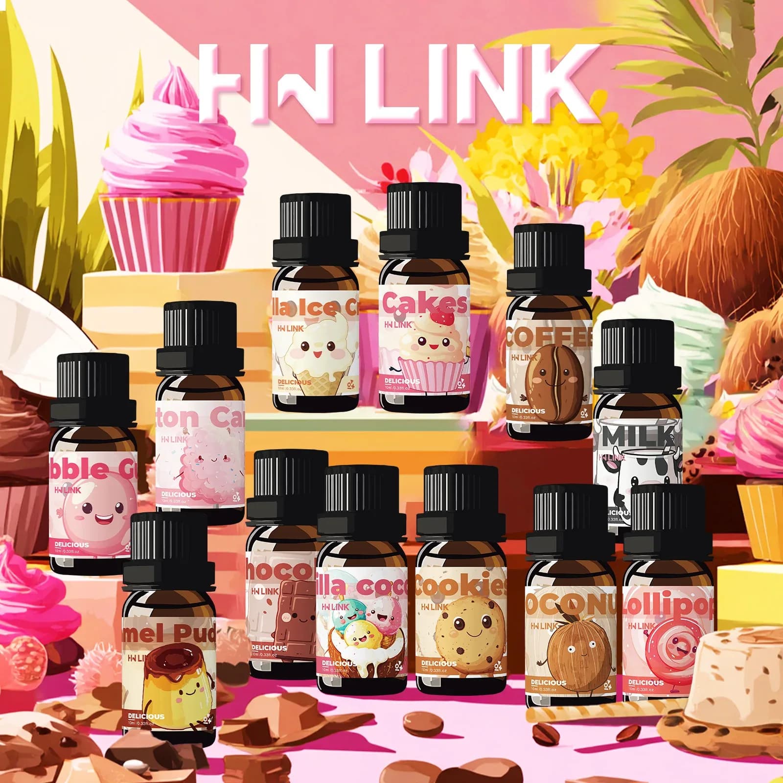 Delicious Essential Oil Set – 12 Scents, 10 ml each