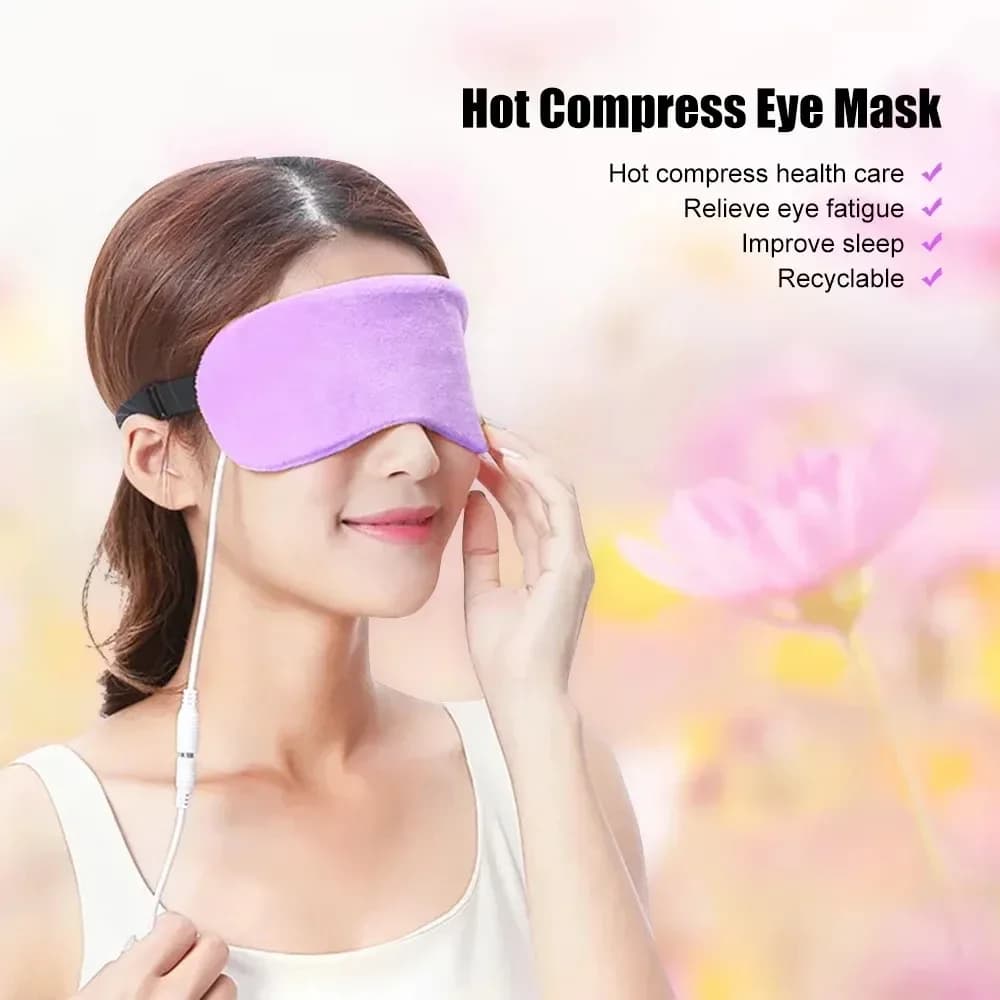 USB Heated Eye Mask – Warm Compress for Dry Eyes, Dark Circles & Puffiness