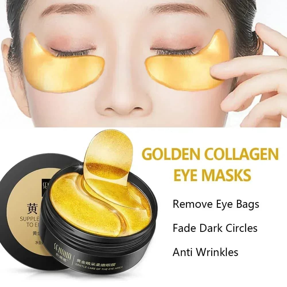 24K Gold Hyaluronic Acid Eye Mask – Reduces Dark Circles