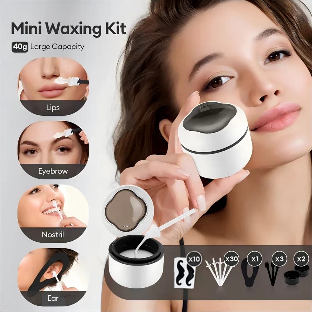 Mini Wax Heater with 40g Silicone Bowl for Nose & Ear