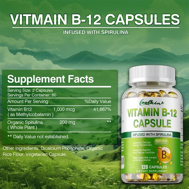 bottle of methylcobalamin vitamin b12 capsules — image 2