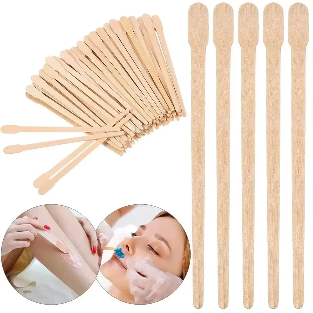 Wooden Disposable Waxing Sticks – 100 Count