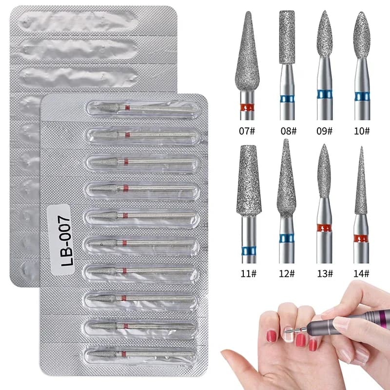Milling Cutter Set for Electric Nail Drill (10 pcs)