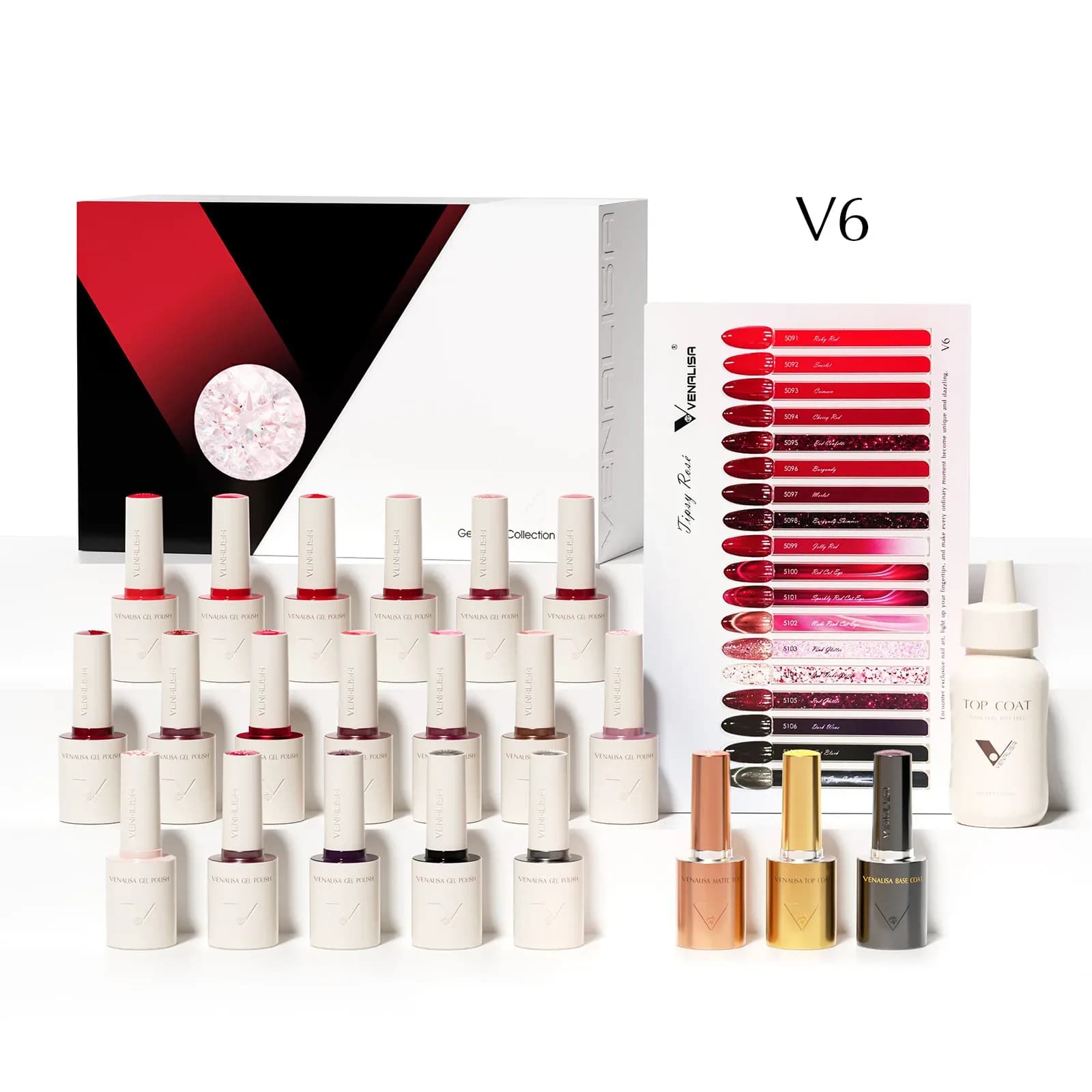 VENALISA V6 New Kit 10ml Nail Gel Polish HEMA FREE TPO FREE Red