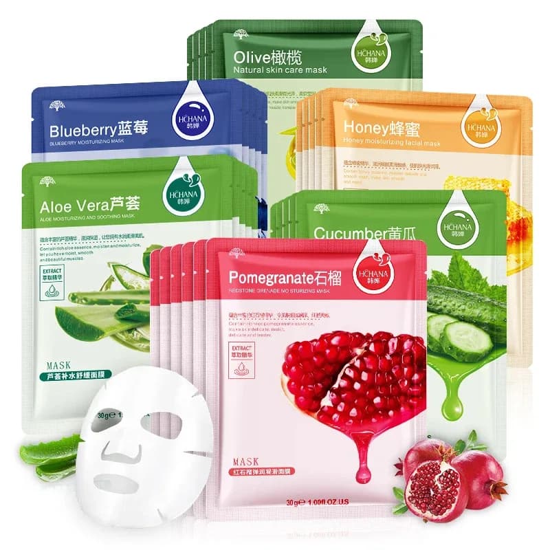 10 Natural Plant Facial Sheet Masks – Moisturizing Oil Control