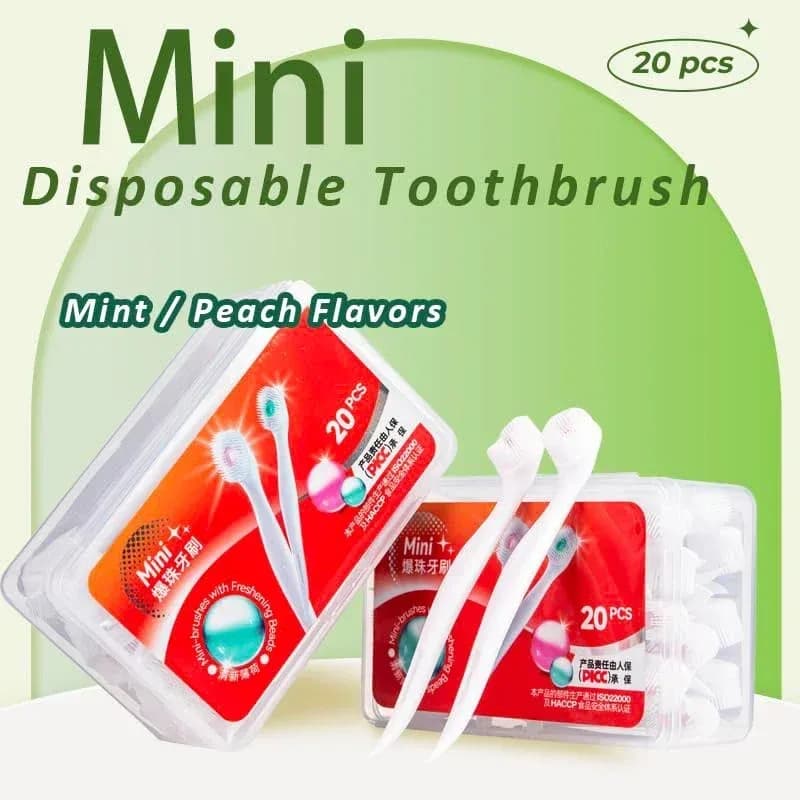 20-Pack Travel Toothbrushes – Two Flavors, Disposable