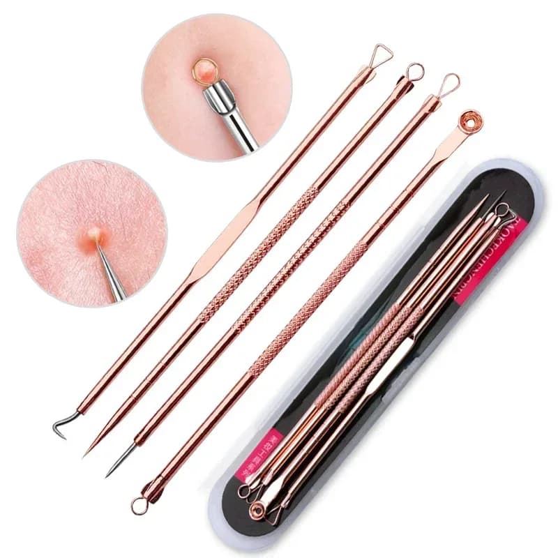 Acne Blemish Remover Set – 4 Ultra-fine Blackhead Extractor Needles