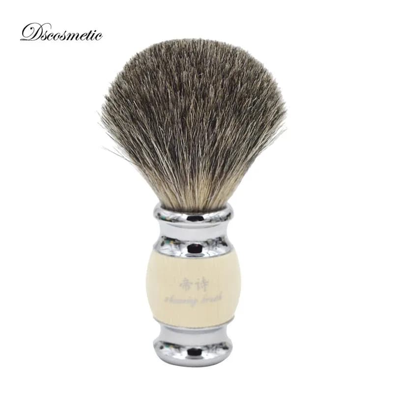 Handcrafted Badger Hair Shaving Brush with Resin Handle and Metal Base