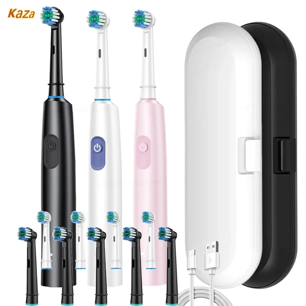 FUNMENTO Smart Electric Toothbrush – 5 Modes, Rechargeable, 8 Heads