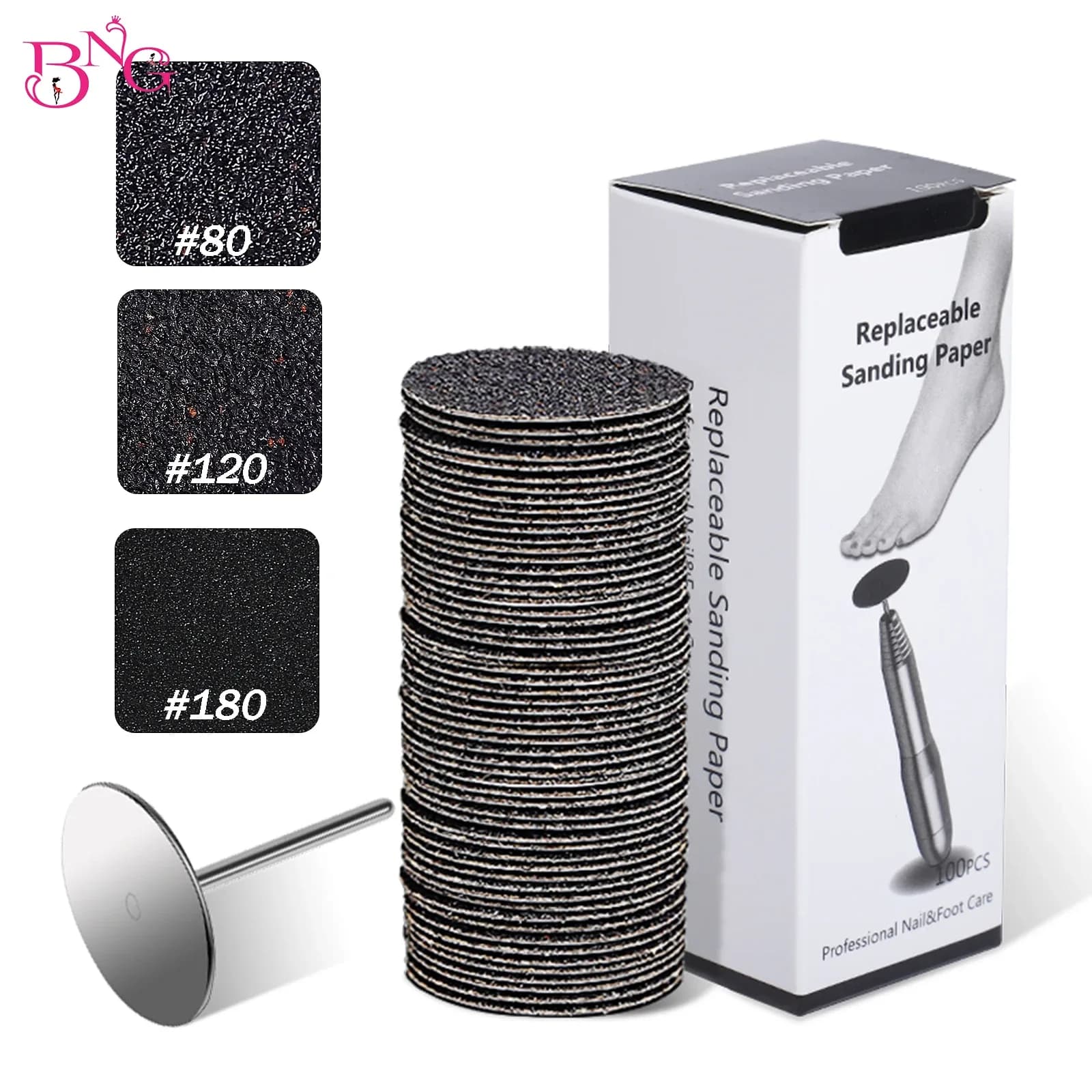 Foot Callus Remover Disc with Replaceable Sandpaper, 25 mm