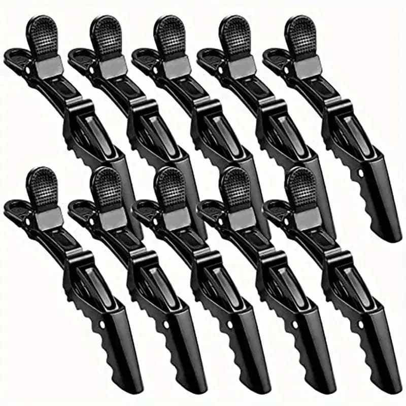 Alligator Hair Clips – Non‑slip Plastic Hairpins (Black & Pink)
