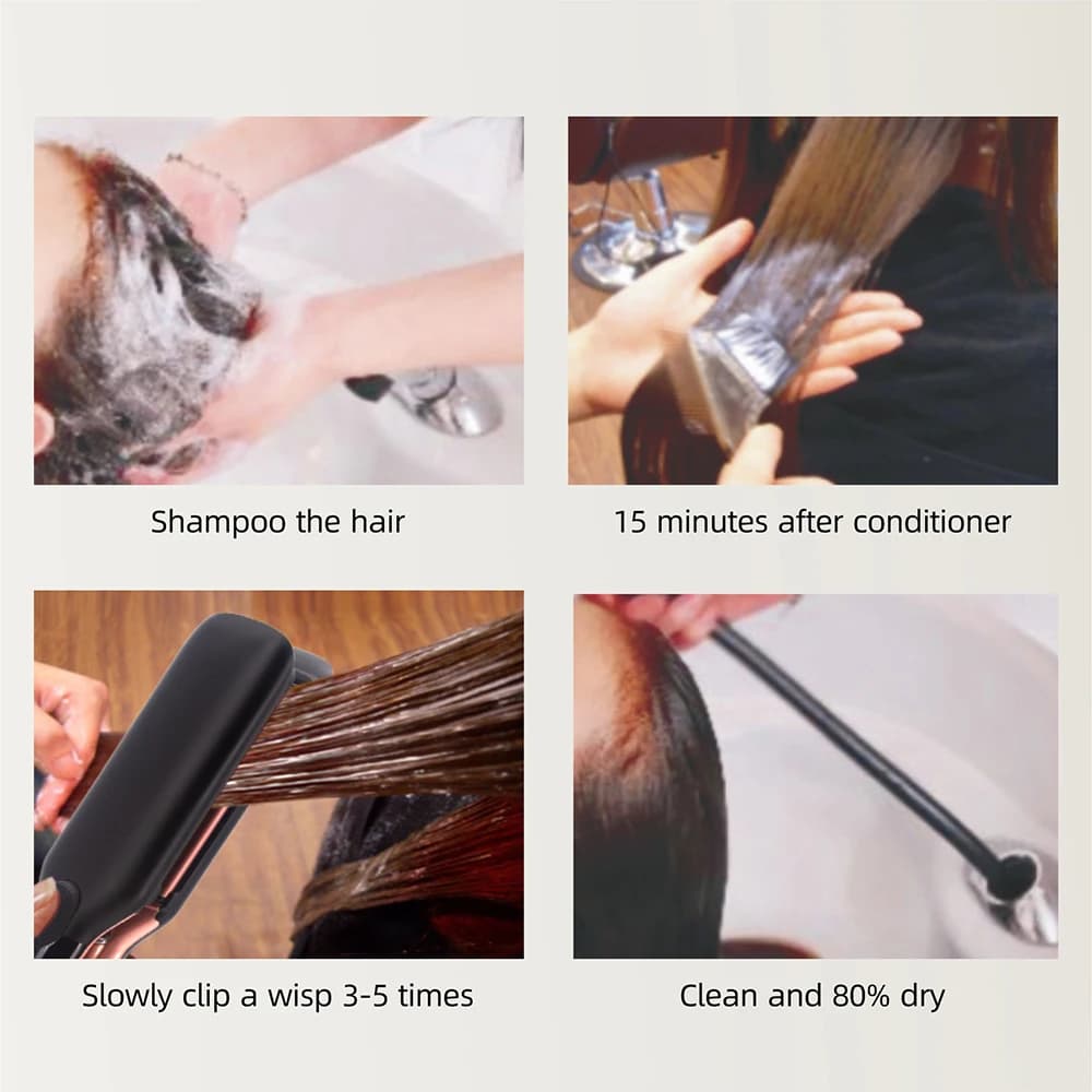 wide‑plate hair straightener with 500°F heating — image 6