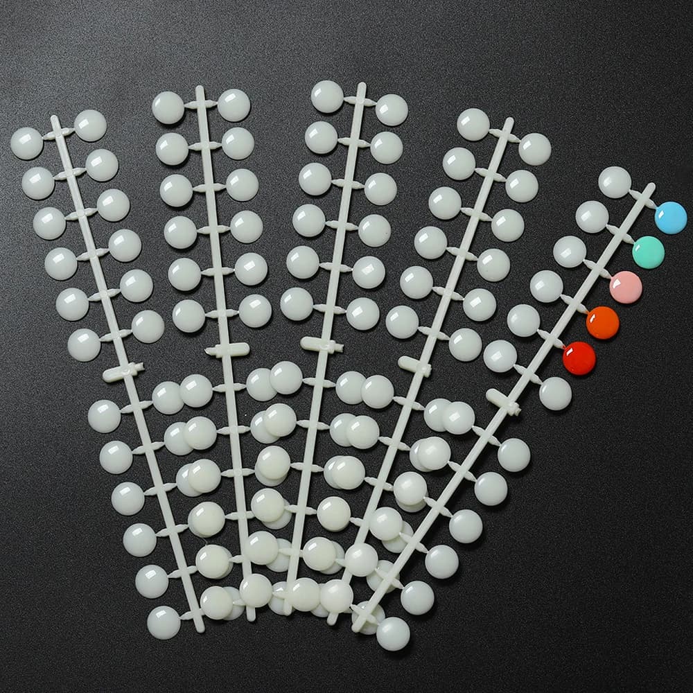 clear nail polish display table with polka dot stickers — image 8