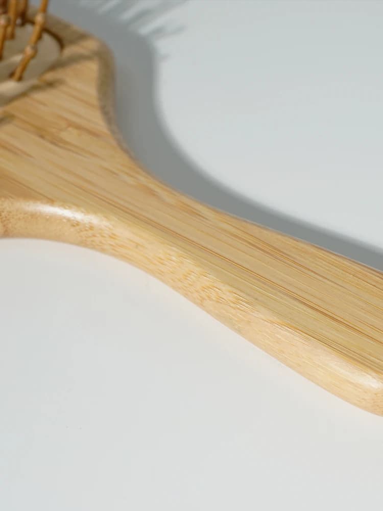 Bamboo hair brush with anti‑static comb and scalp massager — image 6