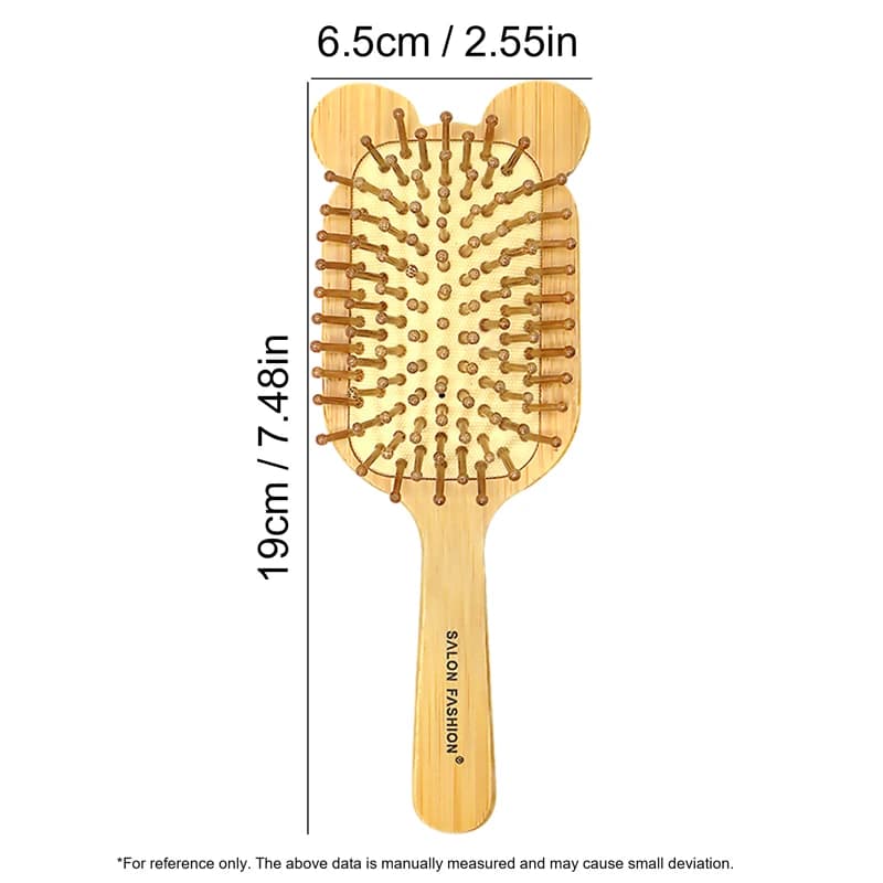 Bamboo hair brush with anti‑static comb and scalp massager — image 7