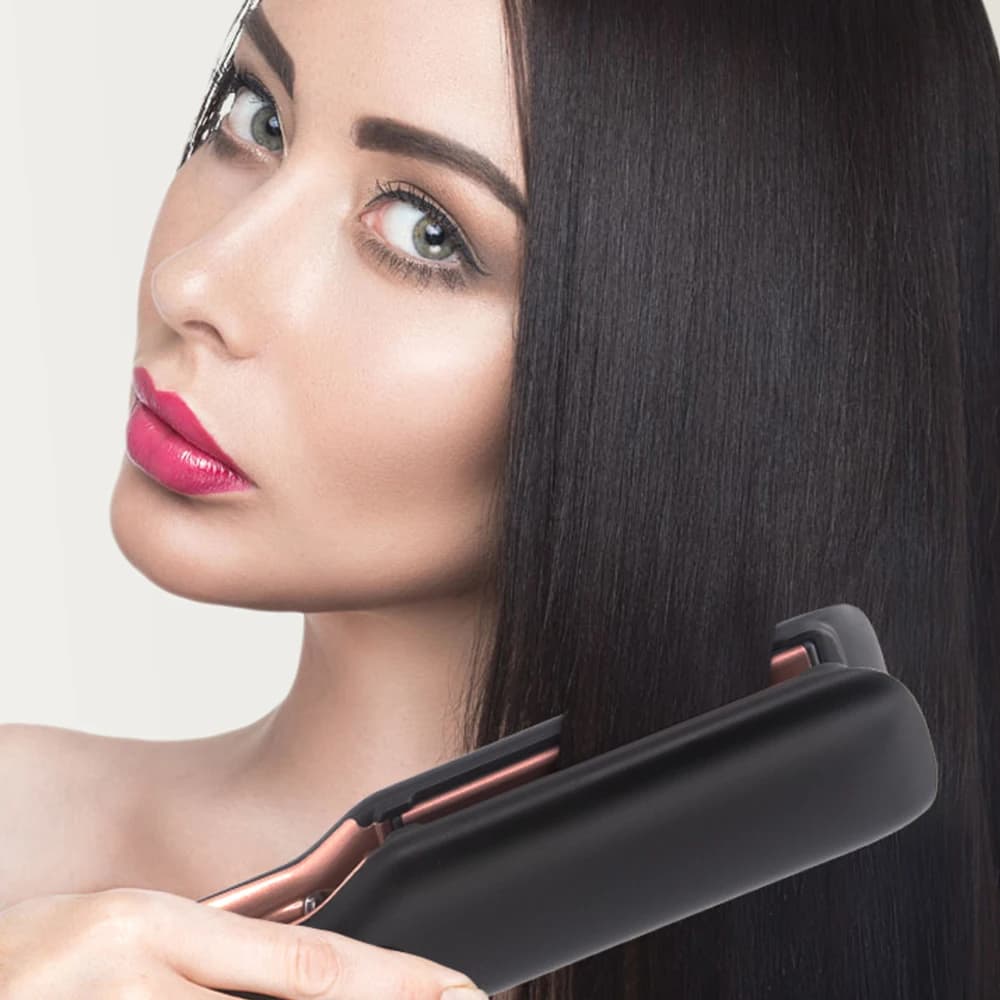 wide‑plate hair straightener with 500°F heating — image 5