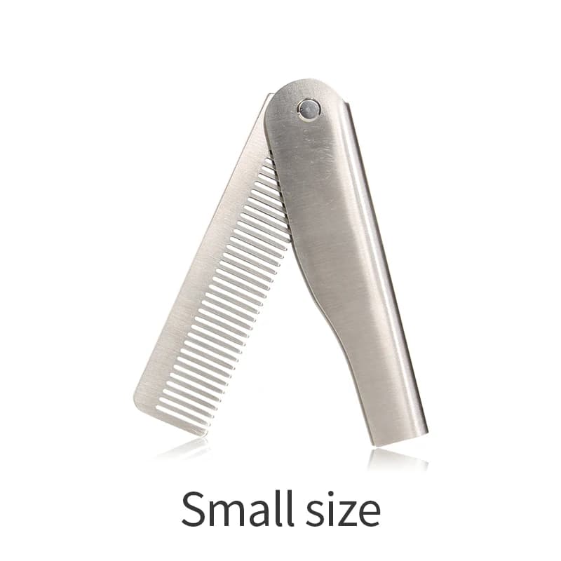 folding stainless steel hair comb for men — image 8