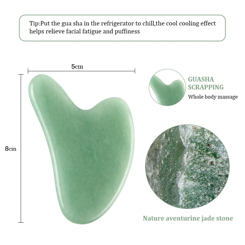 Natural jade Gua Sha facial massage stone — image 7