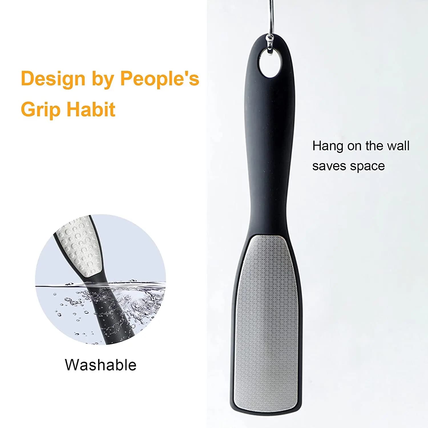 Stainless steel double‑sided heel scraper and foot file — image 3