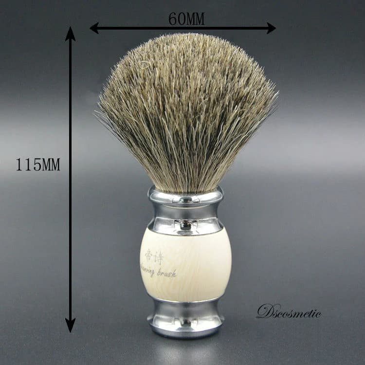 handcrafted badger hair shaving brush with resin handle — image 2