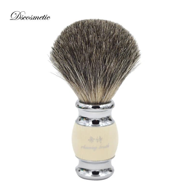 handcrafted badger hair shaving brush with resin handle — image 1