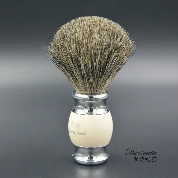 handcrafted badger hair shaving brush with resin handle — image 6