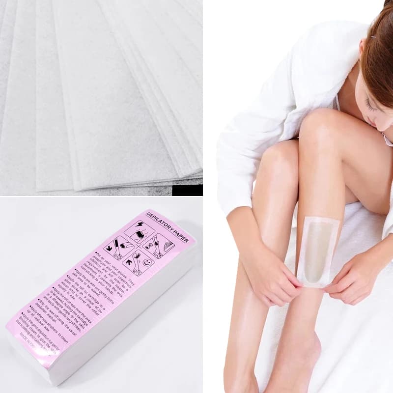 Pack of 100 nonwoven wax strips — image 2