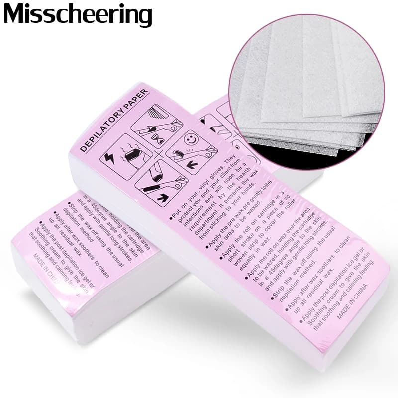 Pack of 100 nonwoven wax strips — image 1
