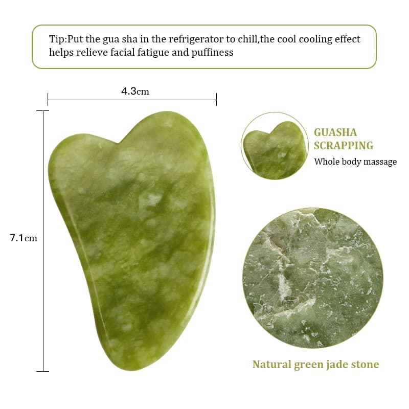 Natural jade Gua Sha facial massage stone — image 8