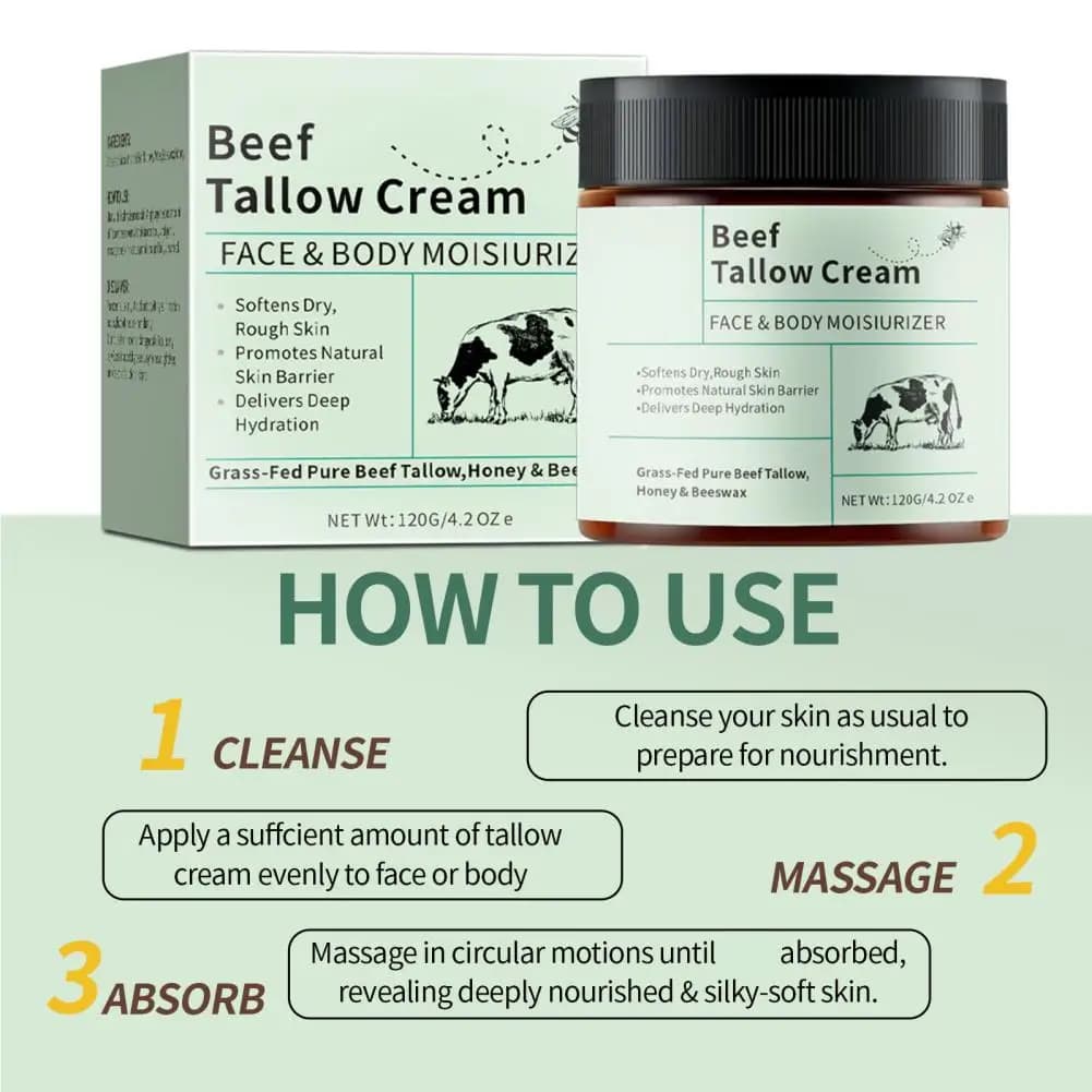 beef tallow honey moisturizer cream jar — image 3