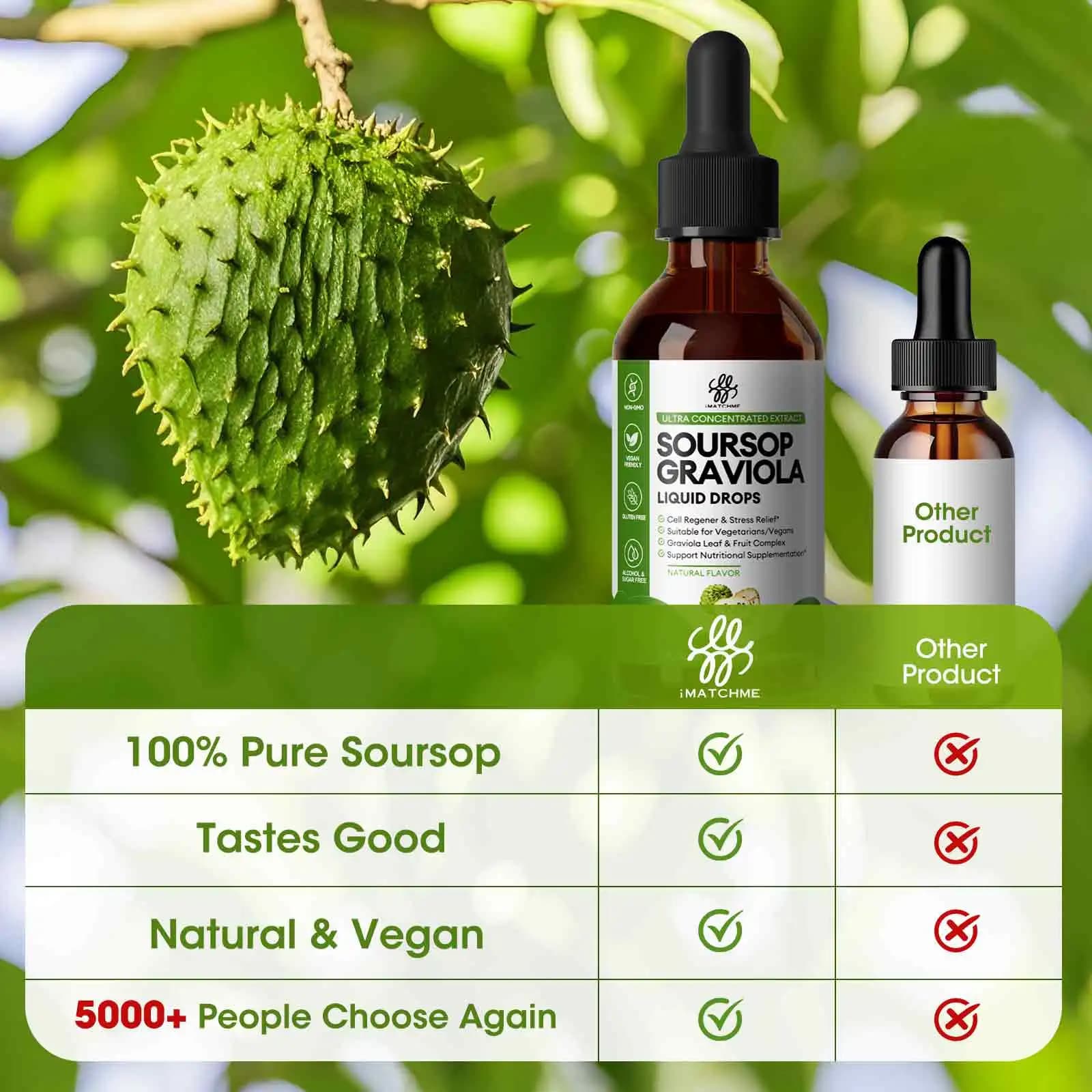 bottle of organic soursop graviola liquid drops — image 4