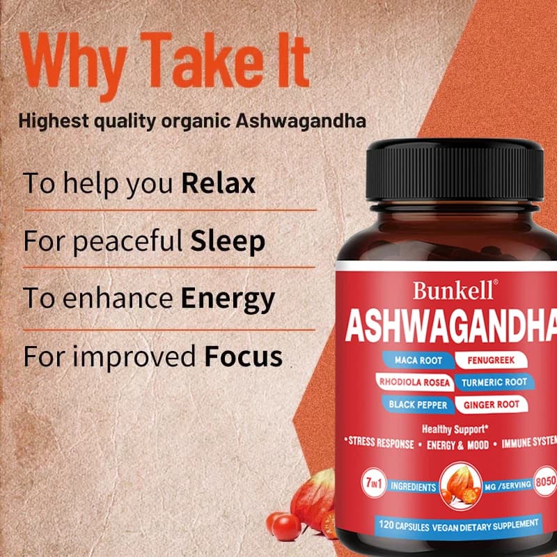 organic ashwagandha capsules with maca and turmeric — image 5