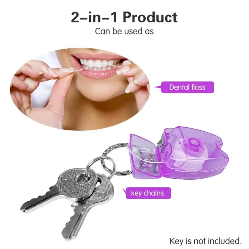 keychain dental floss picks set of 10 — image 3