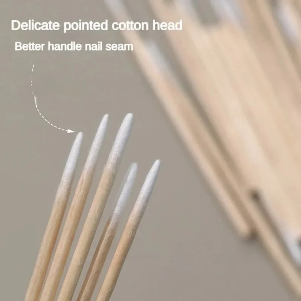 Disposable wooden tip cotton nail sticks — image 3