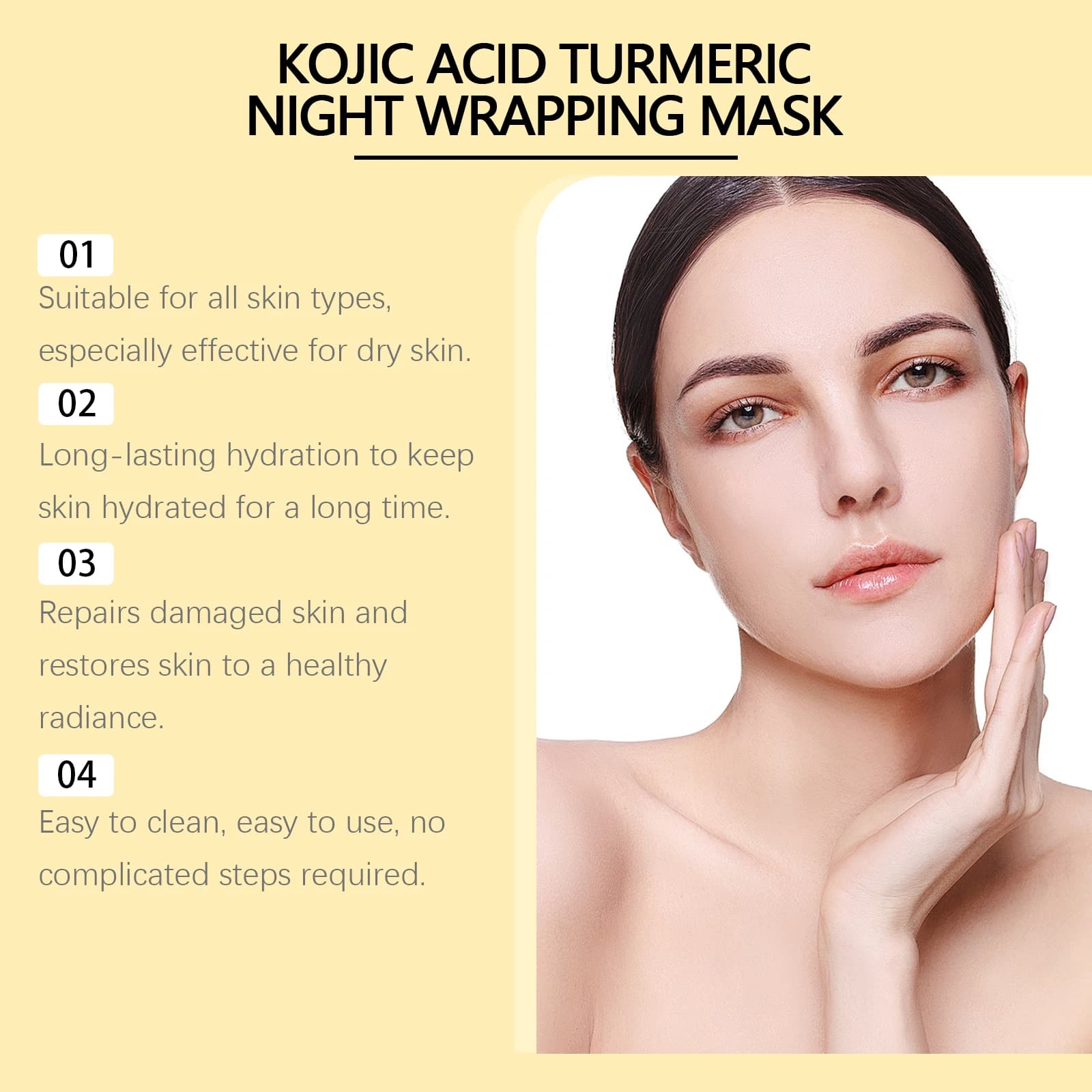 Kojic acid turmeric overnight peel‑off mask tube — image 3