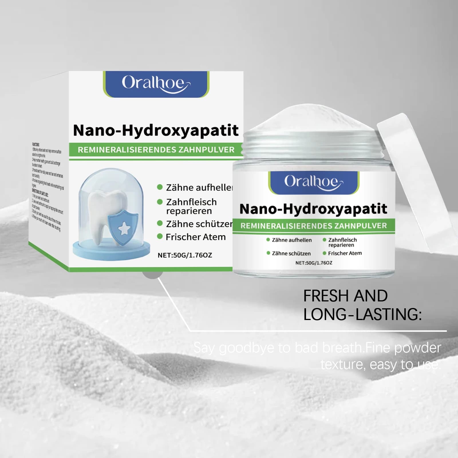 hydroxyapatite teeth whitening powder in a jar — image 3