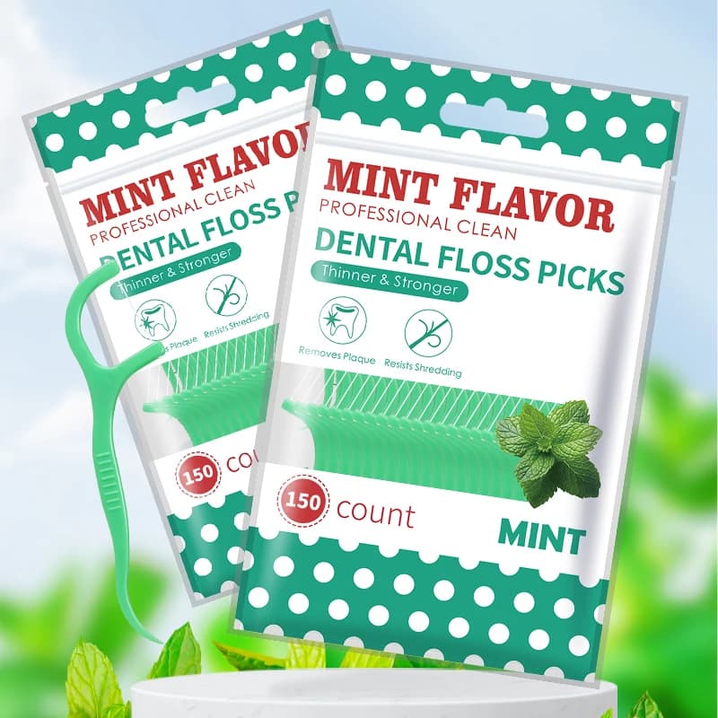 Mint-flavored disposable floss cleaning sticks — image 8