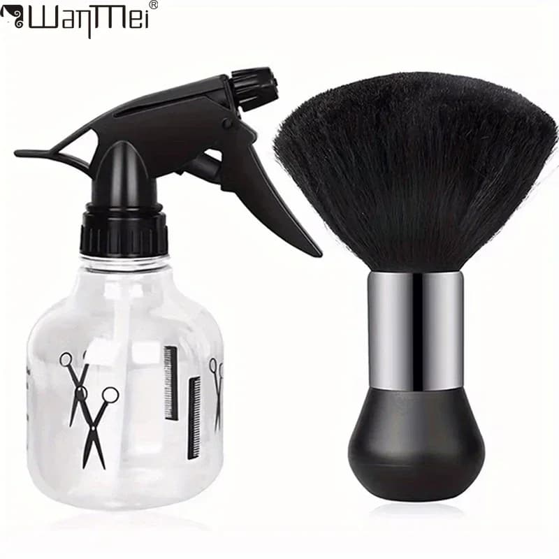 handheld water sprayer with neck duster brush for barbers — image 1