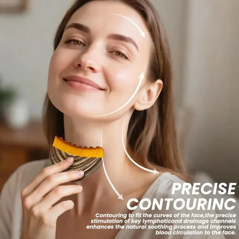 Lymphatic contour face brush with ergonomic handle — image 3