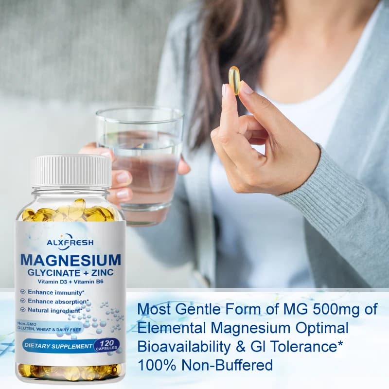 bottles of magnesium zinc vitamin d3 b6 supplement — image 5