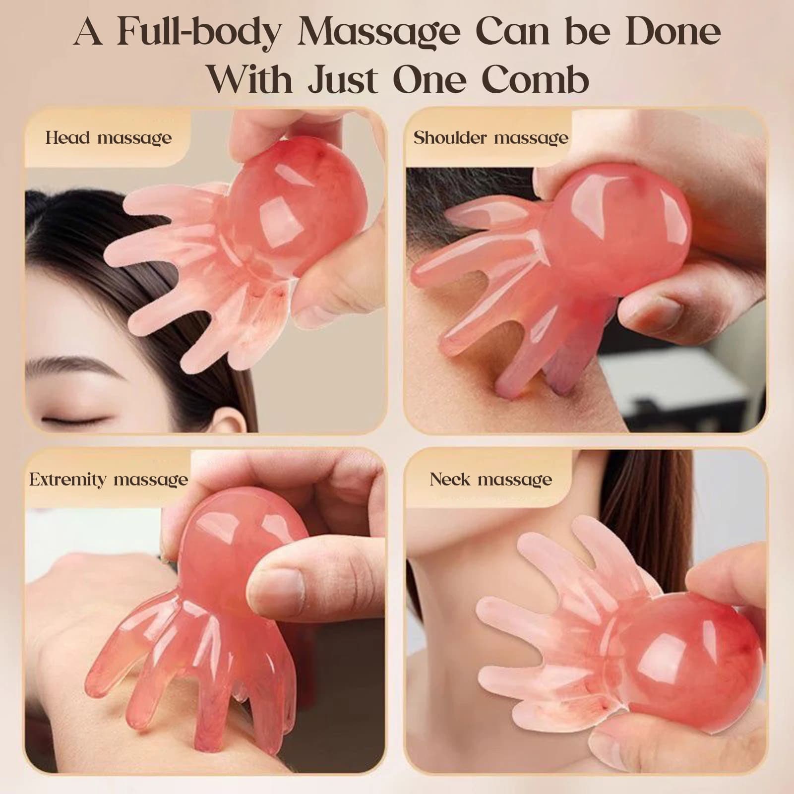 octopus‑shape scalp massage comb with eight tentacles — image 5