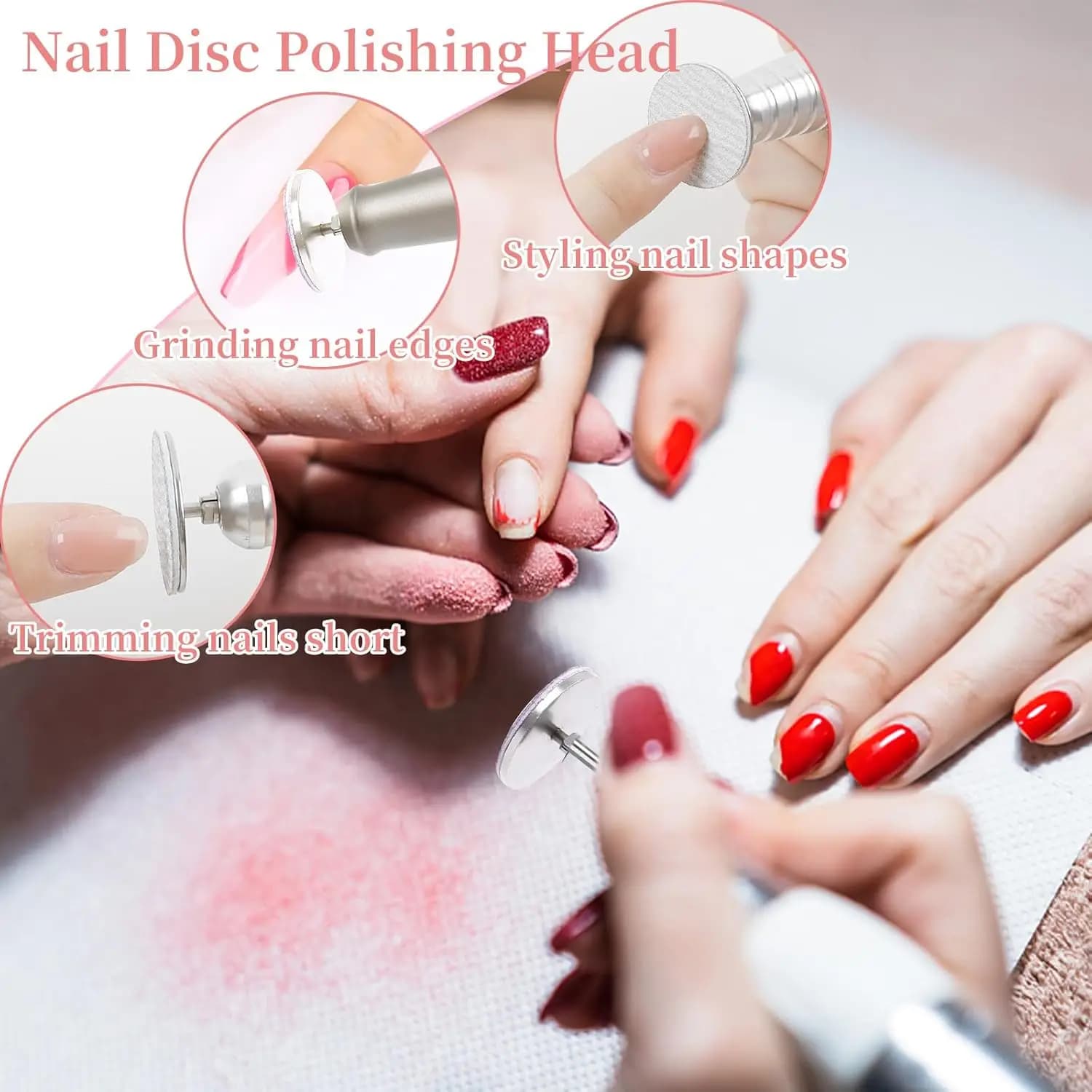 pink replaceable pedicure sanding paper with metal disk — image 5