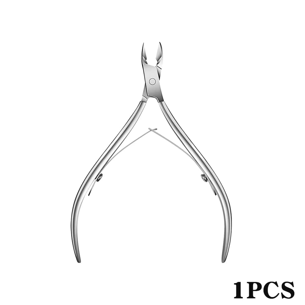 Stainless steel cuticle pliers with integrated pusher — image 7