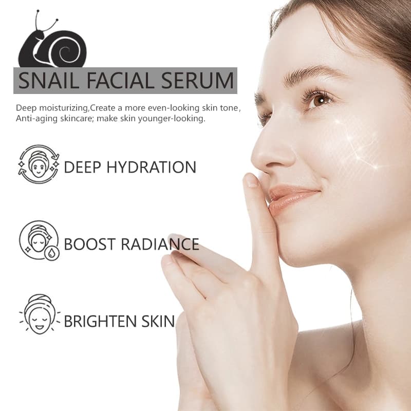snail mucin serum bottle with niacinamide and hyaluronic acid — image 2