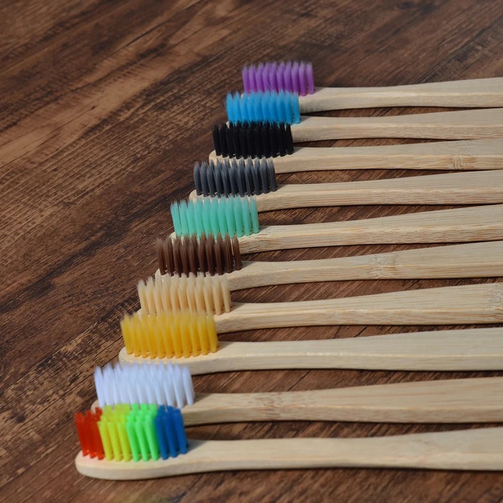 Colorful bamboo toothbrushes with soft bristles — image 6
