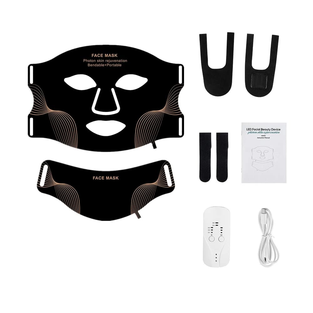silicone LED therapy mask covering face and neck — image 8