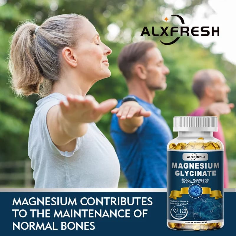 bottles of magnesium glycinate with zinc vitamin d3 and b6 supplement — image 3